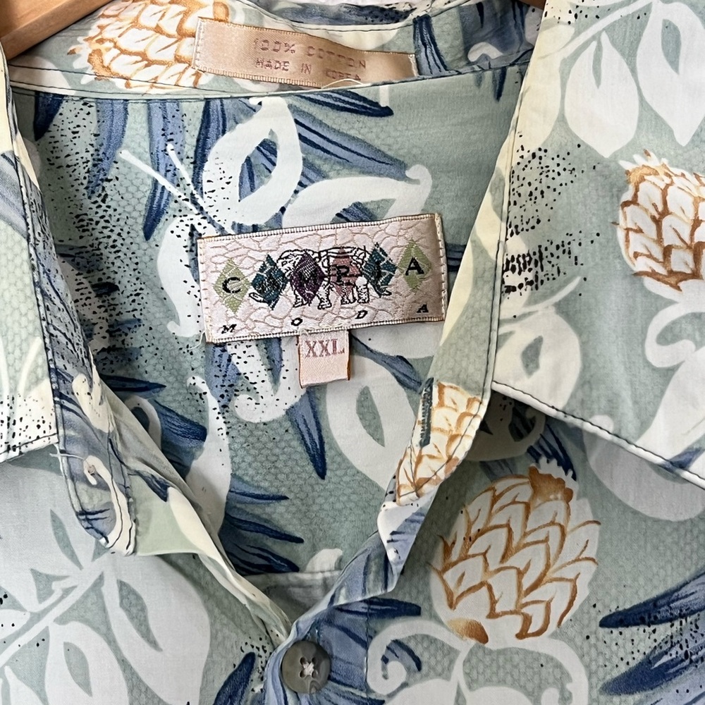 Campia Moda | Men’s Hawaiian shirt 100% cotton throw on oversized baggy … - Picture 2 of 9